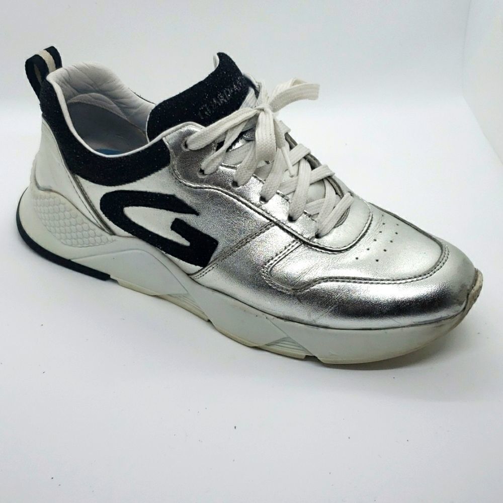 ALBERTO Guardiani Silver leather Sneakers